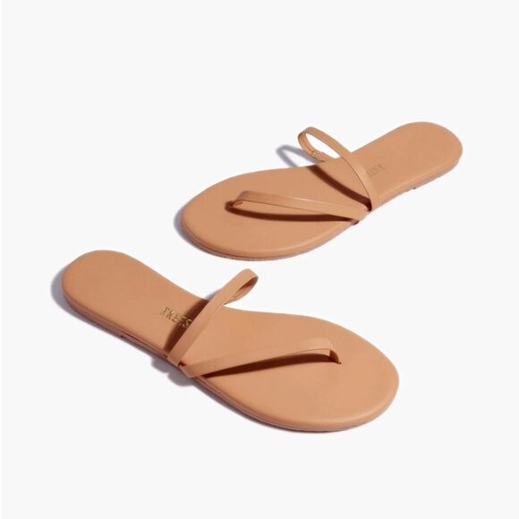 TKEES Sarit Leather Sandal in Nude/Pout with Slip On Strap, Size 8 / 39 - Picture 2 of 10